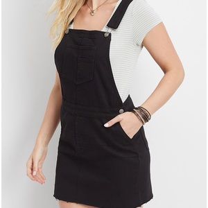 Black Denim Overall Skirt Jumper